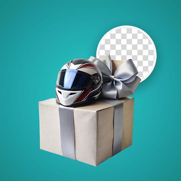 Black motorcycle helmet 3d box