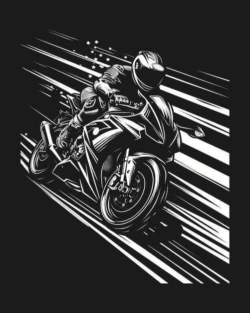 black motorcycle illustration poster design