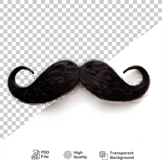 a black moustache isolated on transparent background with png file