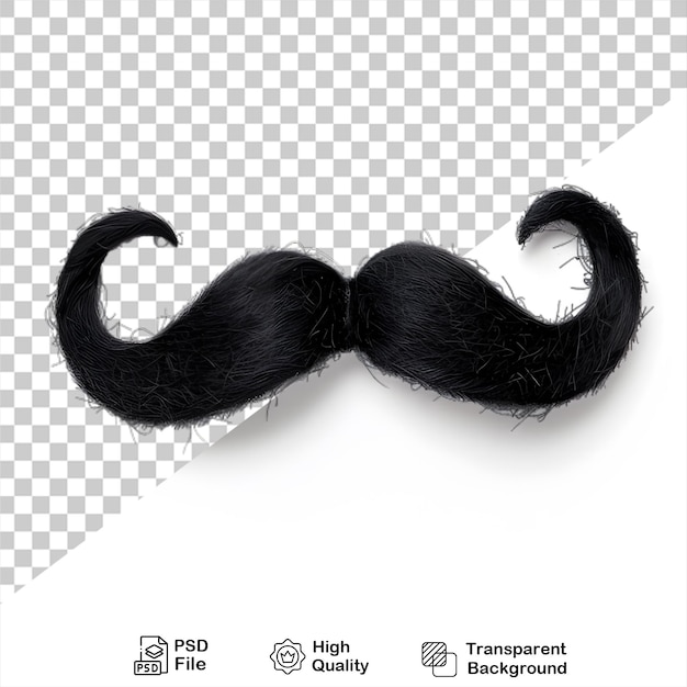 a black moustache isolated on transparent background with png file