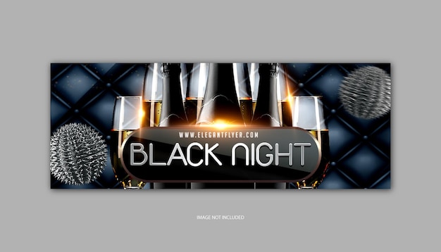 Black Night Facebook Cover Template