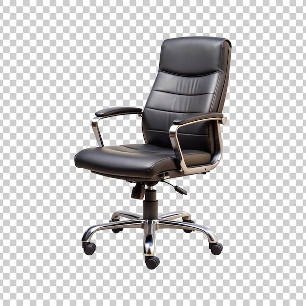 PSD a black office chair with a transparent background