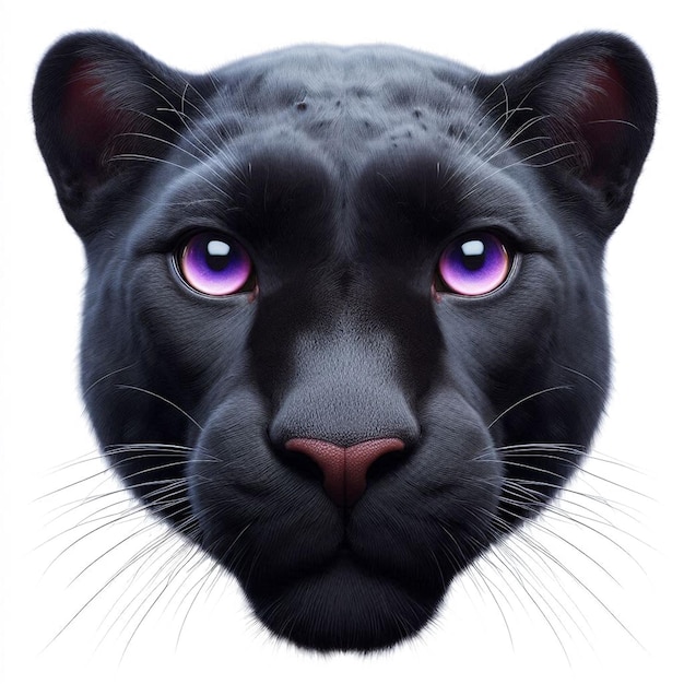 PSD black panther animal character as social media avatar template