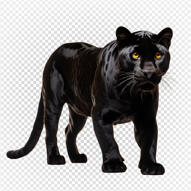 black panther isolated on transparent background the big black cat glared png generative ai