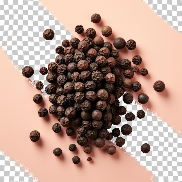 Black pepper against transparent background