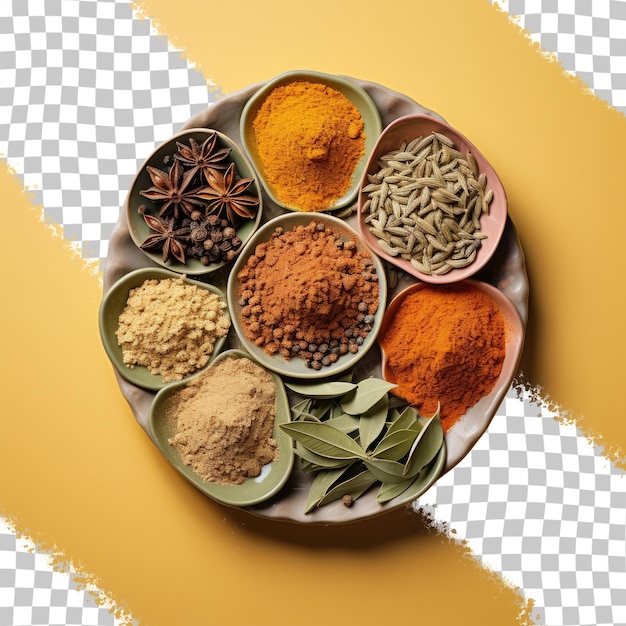 Black pepper and assorted spices transparent background