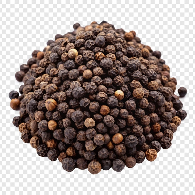 Black pepper isolated on transparent background