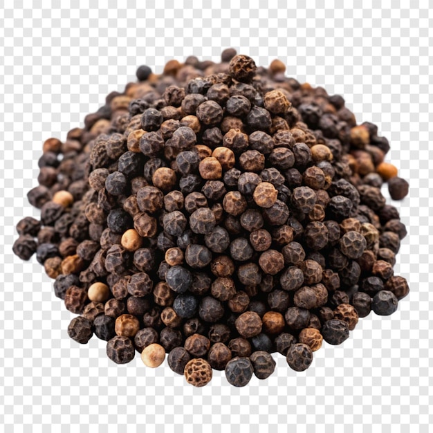 Black pepper isolated on transparent background