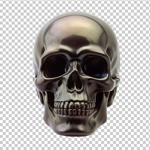 PSD a black plastic skull with mysterious black nose on transparent background