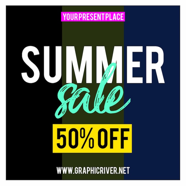 a black poster for summer sale with a banner that says summer sale