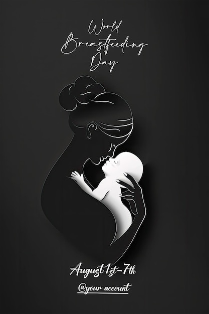 PSD a black poster with a silhouette of a woman and a silhouette of a woman with a heart on it