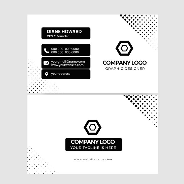 black professional business card