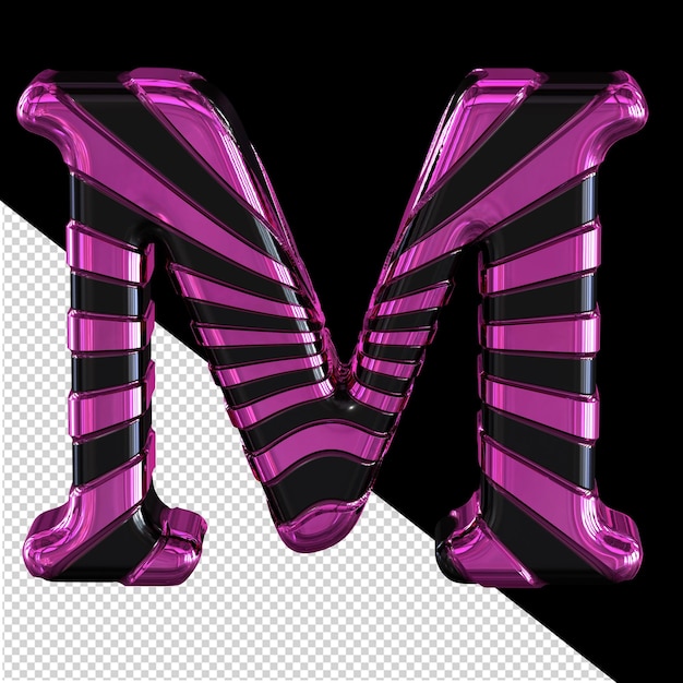 Black and purple symbol letter m