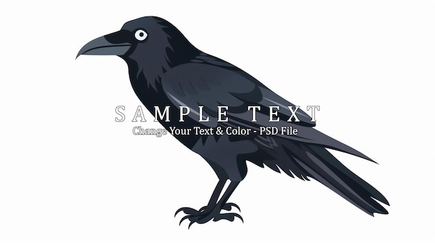 PSD black raven illustration