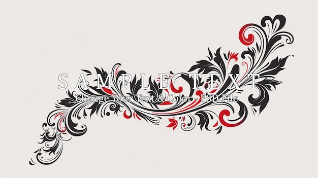 Black and Red Floral Design