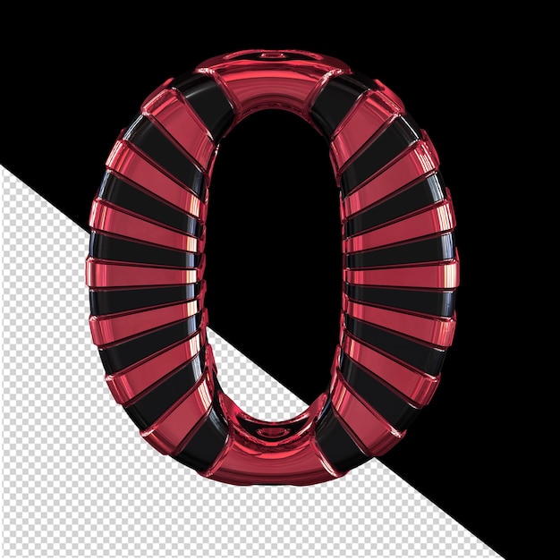 Black and red symbol letter o