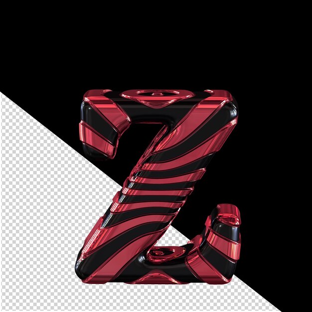 Black and red symbol letter z