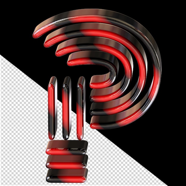 Black and red symbol