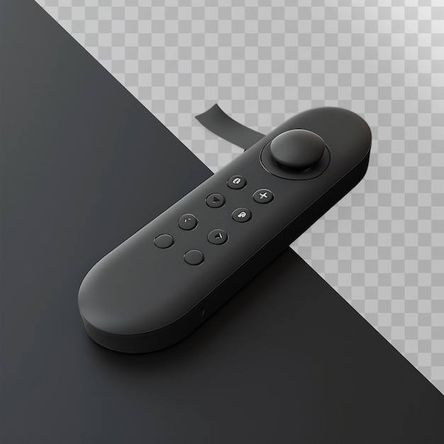 PSD a black remote control with a white button on the bottom