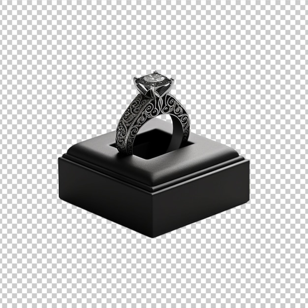 black ring box on white background