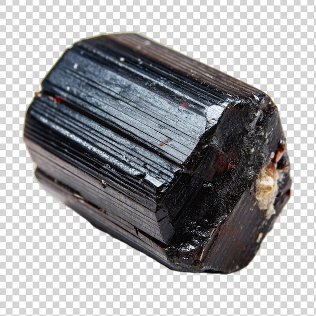 A black rock with white spots on it on transparent background