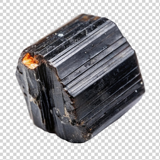 PSD a black rock with white spots on it on transparent background