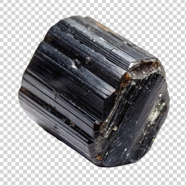 A black rock with white spots on it on transparent background