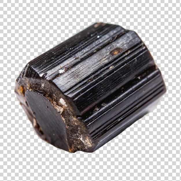 A black rock with white spots on it on transparent background