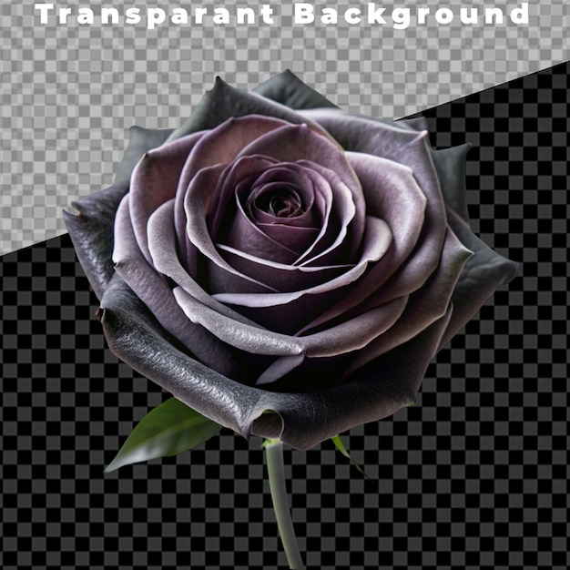 Black rose isolated on Transparent background