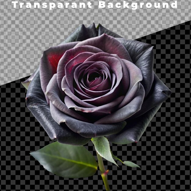 Black rose isolated on Transparent background