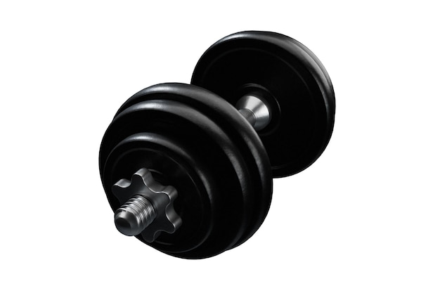 PSD black rubber dumbbells with perforated handle