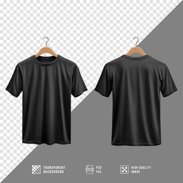 PSD black shirt mockup without background hd quality