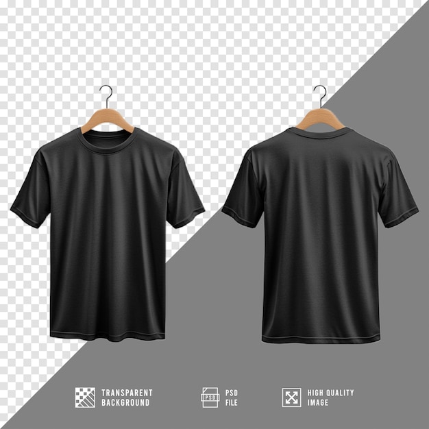 PSD black shirt mockup without background hd quality