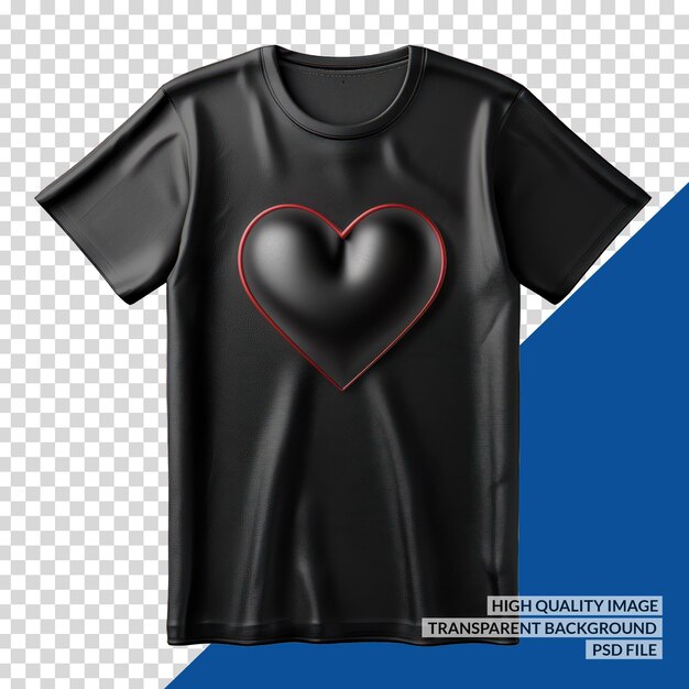 PSD black shirt with a heart on the front