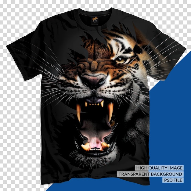 PSD a black shirt with a tiger on it that says quot tiger quot