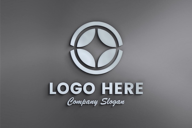 a black sign that says logo for the company here company logo mockup