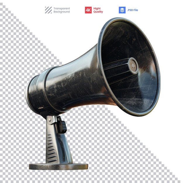 Black and Silver Megaphone on Metal Stand