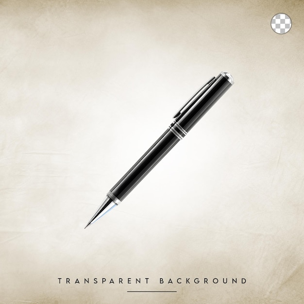 Black and silver pen isolated on transparent background