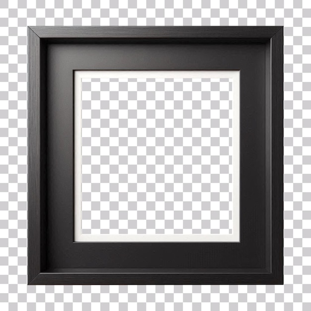 Black simple picture frame isolated on a transparent background