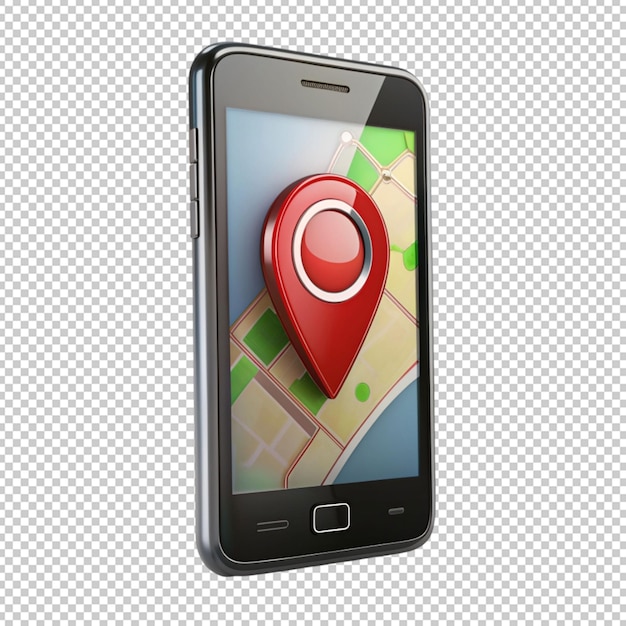 black smartphone with map location pin