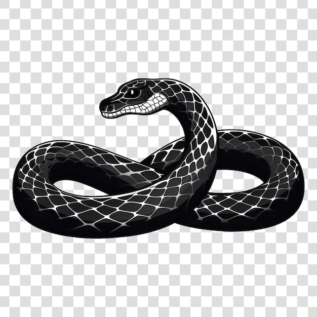 PSD black snake coiled illustration