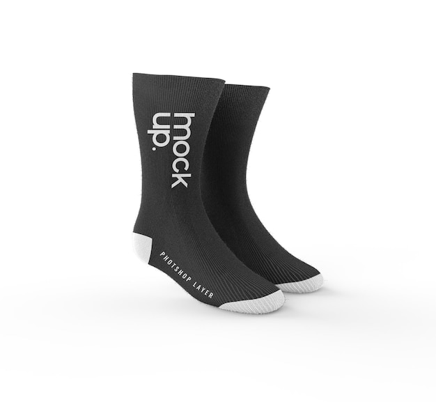 Black sock isolated mockup