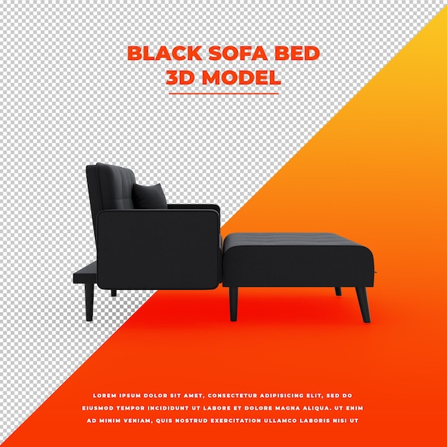 black sofa bed