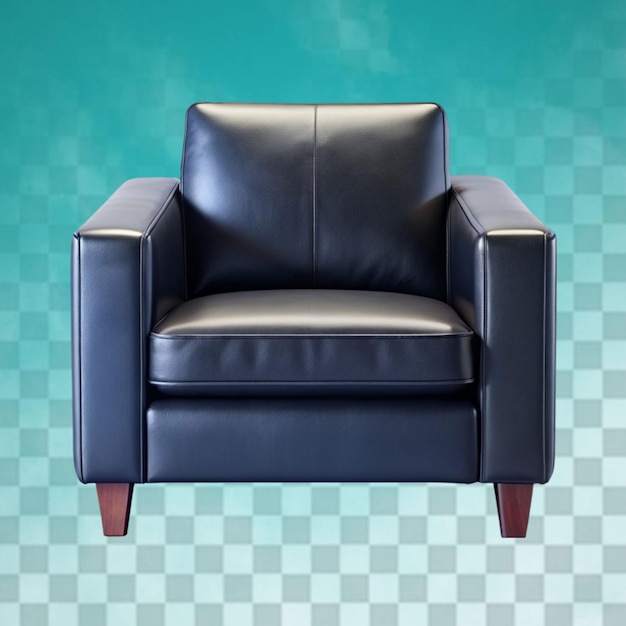 Black sofa on transparent background