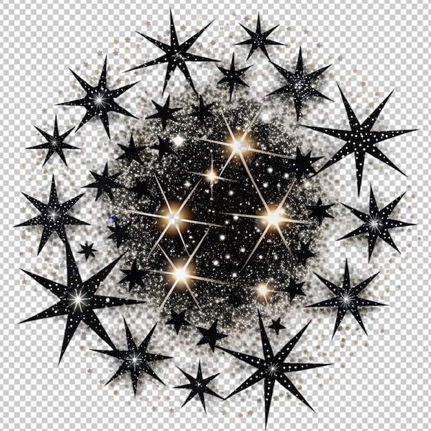 PSD black sparkles on transparent background