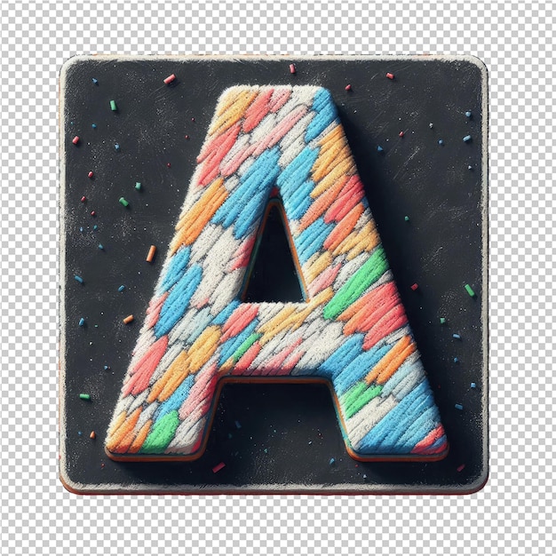 a black square with a letter a on it