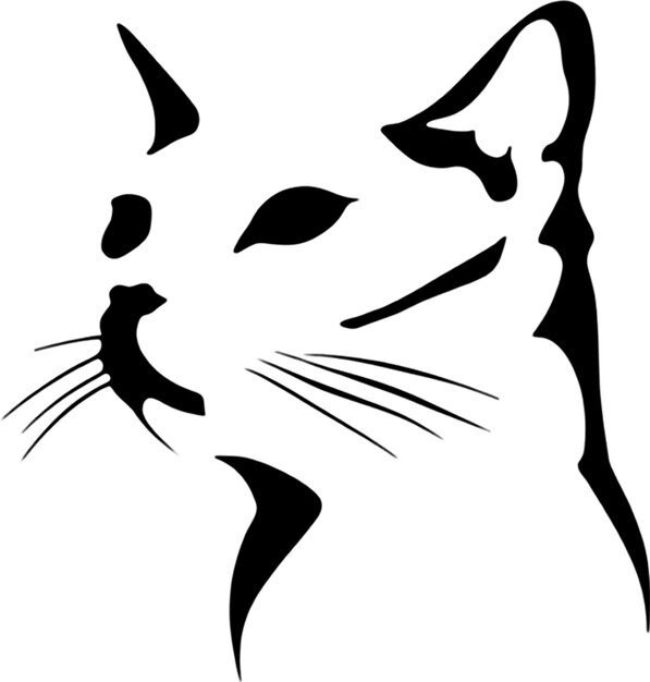 PSD black stencil portrait showcases british shorthair cats distinctive features