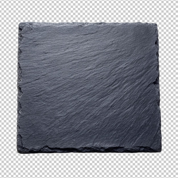 PSD black stone slate on transparent background