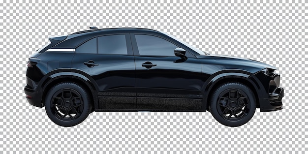 black SUV car isolated on a transparent or a white background cut out PNG