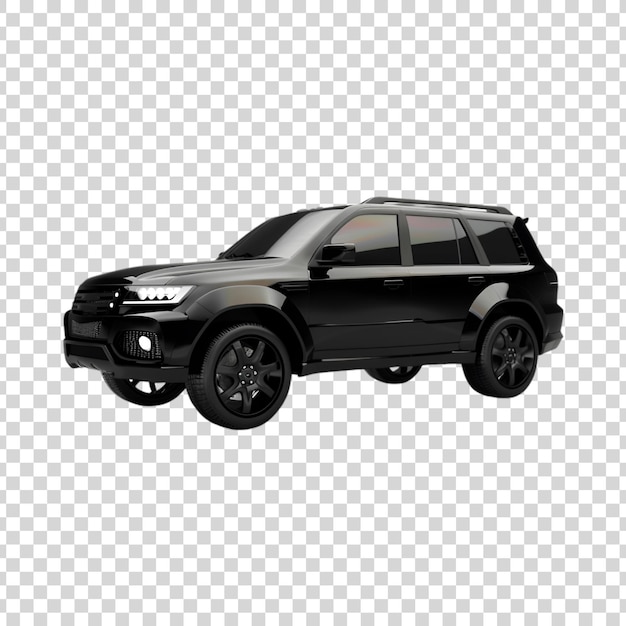 PSD a black suv car on a transparent background